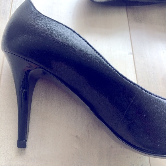 TAHARI - Black leather stilettos pointed toes 8.5 - Picture 6 of 8